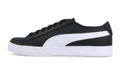 Puma Smash V2 VULC cuero negro blanco zapatos unisex 367308-01