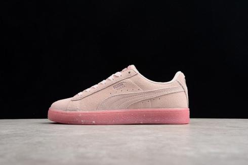 Puma Suede Classic Glitz SKU รองเท้าสตรีสีขาวสีชมพู 367048-02