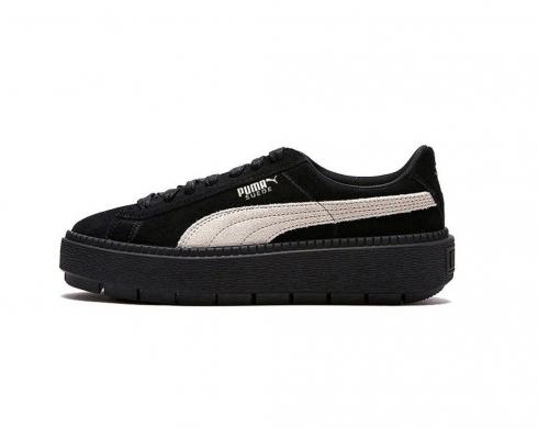 Puma Suede Platform Trace KR Damskie Czarne Białe 367259-01