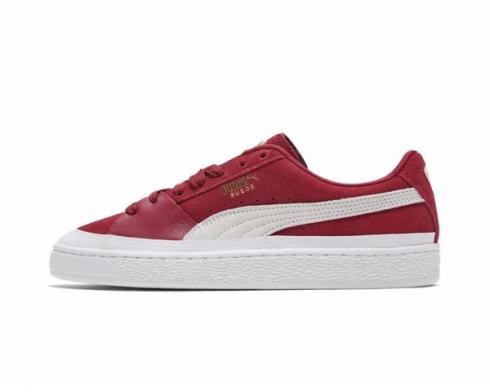 Giày thể thao Puma Suede Skate Mesh White Red Womens Shoes 369241-06