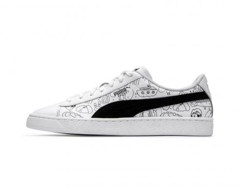 Puma Tyakasha x Basket White Black Mens Кроссовки Туфли 370125-01