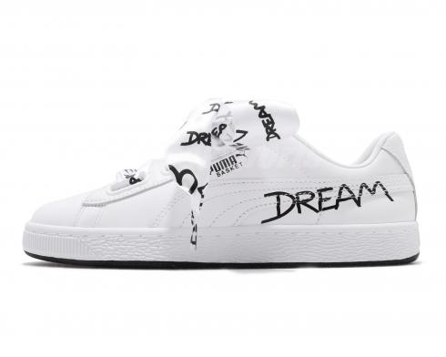 Buty Damskie Puma Basket Heart HNDWRTTN Czarne Białe 370185-01