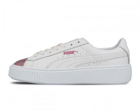 Puma Basket Platform til kvinder Metallic White Lilac Snow 366169-04