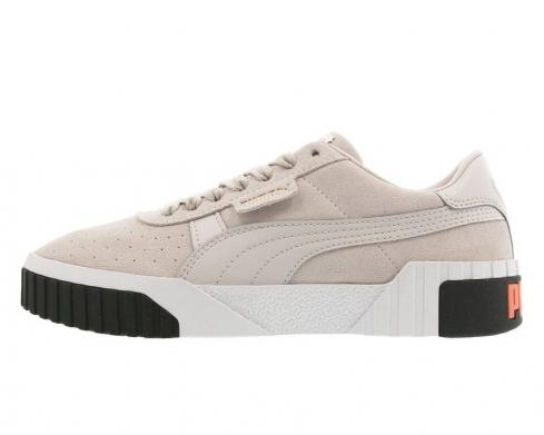 Buty Damskie Puma Cali Suede Srebrno Szare Rice Białe 369157-02