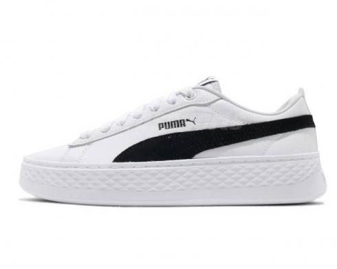 Puma 女款 Smash Platform L 白色黑色女鞋 366487-12