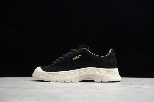 Puma Womens Utility Suede Black Style Plain Logo Low Top Sneakers Casual Shoes 370981-01