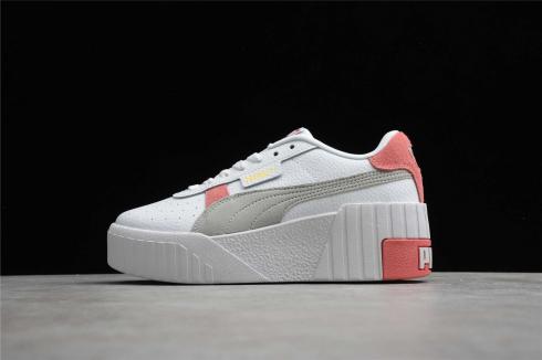 女款 Puma Cali 坡跟白色灰色粉紅色鞋子 373906-02