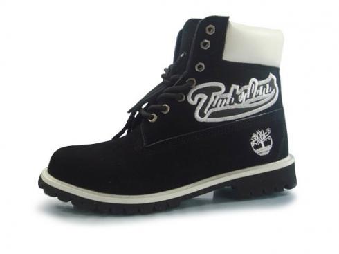 Black White Timberland Custom 6 Inch Boots Mens