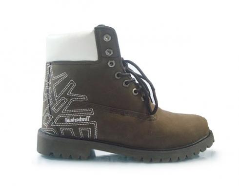 Mens Timberland Custom 6-inch Premium Boots Brown White