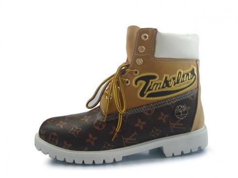 Mens Timberland Custom 6 Inch Boots Wheat Black White