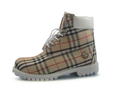 Mens Timberland Custom Boots White Burbery