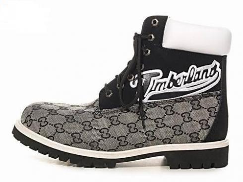 Timberland Men Custom Varsity Boots Black White