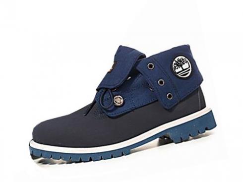 Timberland Men Roll Top Boots Blue Navy