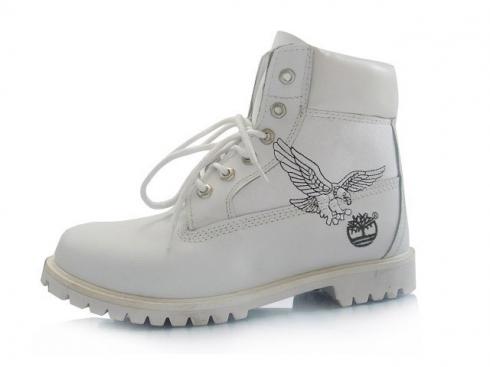 Timberland Mens Custom 6 Inch Boots White Black