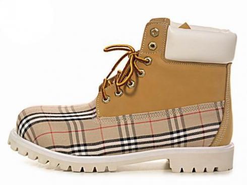 Timberland Mens Custom Varsity Boots Wheat White