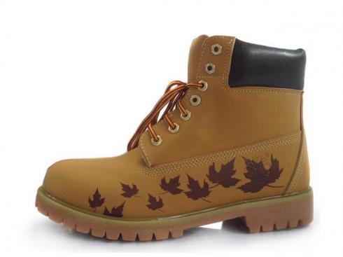 Wheat Black Timberland Custom Boots Mens