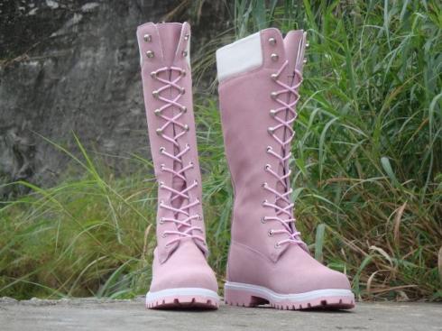 Womens Timberland 14-inch Premium Boots Pink White