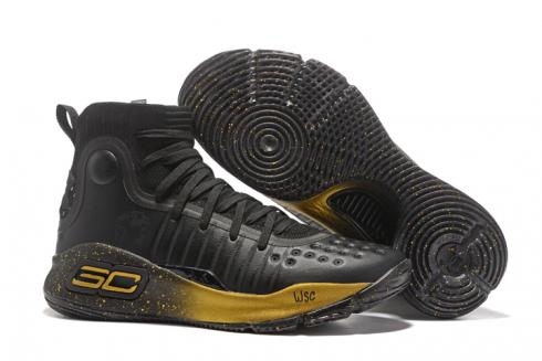 Under Armour UA Curry 4 IV High Chaussures de basket-ball pour hommes Noir Or