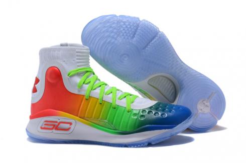 Zapatos de baloncesto Under Armour UA Curry 4 IV High para hombre Rainbow New Special