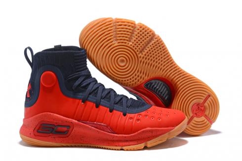 安德瑪 UA Curry 4 IV High 男子籃球鞋 紅色皇家紅 熱賣新款