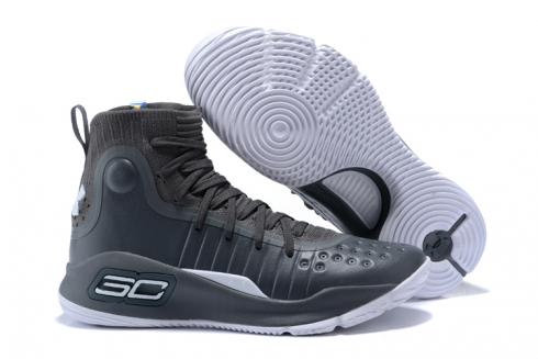 アンダーアーマー UA カリー 4 IV ハイ メンズ バスケットボール シューズ ウルフ グレー ホワイト 新品、靴、スニーカー