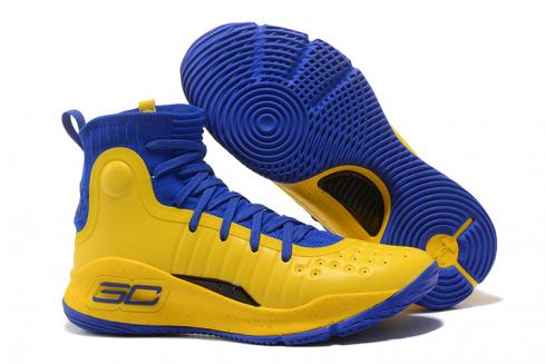 Under Armour UA Curry 4 IV High Мужские баскетбольные кроссовки желто-синие
