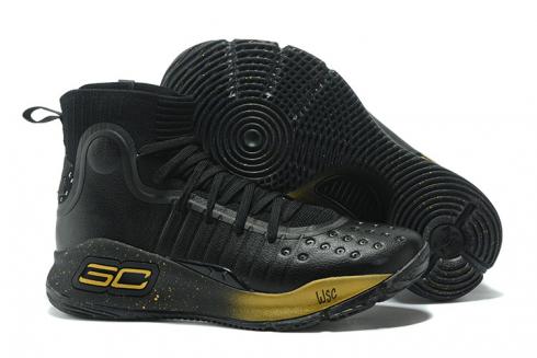 Under Armour UA Curry IV 4 Chaussures de basket-ball pour hommes Noir Or