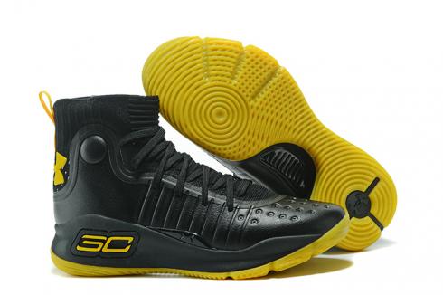 Under Armour UA Curry IV 4 Men Basketball Shoes Black Yellow