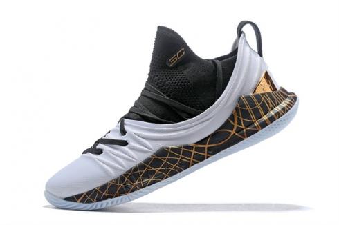 UA Curry 5 Under Armour Curry 5 Negro Blanco Oro 3020657-010