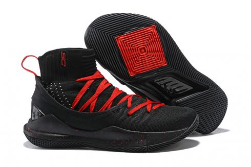 Under Armour UA Curry V 5 High Мужские баскетбольные кроссовки Черный Красный