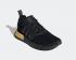 Adidas Womens NMD R1 Core Black Gold Metallic Running Shoes FV1787
