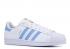 Adidas Superstar Foundation Blanc Bleu Clair Or Métallique Chaussures BY3716
