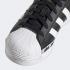 阿迪達斯 Superstar J 字標鞋跟條紋核心黑雲白金金屬 FX5872
