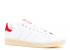 Adidas Womens Stan Smith White Footwear Červená Collegiate S32256