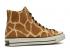 Converse Chuck 70 High Giraffe Print Egret Brown Flax 163410C