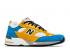 New Balance Sneaker X 991 Buatan Inggris Biru Kuning Putih Abu-abu M991EF
