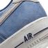 Nike Air Force 1 Low Dusty Blue Suede Branco Preto Sapatos DH0265-400
