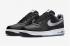 Nike Force 1 Low Metallic Silver Blanc Noir Chaussures de course 488298-089