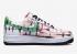 Nike Womens Air Force 1 Black Tie Dye White Green Strike Washed Coral CW1267-101