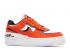 Nike Dames Air Force 1 Shadow Cracked Leather Rush Oranje Ijs Zwart Wit Guava DQ8586-800