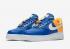 женские Nike Air Force 1 Low White Yellow Blue AA0287-401