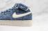 Nike Air Force 1 Mid Suede Navy Bleu Blanc Chaussures AA1118-007