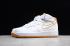 Nike Air Force 1 Mid White Muted Bronze Leather Shoes AQ8650-101