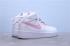 Womens Nike Air Force 1'07 Mid Pink Silver Reflective Light Running Shoes 366731-911