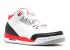 Air Jordan 3 Retro Gs Fire Red 2013 לבן שחור כסף 398614-120