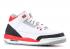 Air Jordan 3 Retro Gs Fire White Cement สีแดงสีเทา 834014-161