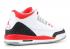 Air Jordan 3 Retro Gs Fire Branco Cimento Vermelho Cinza 834014-161