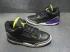 Nike Air Jordan III 3 黑色裂紋灰黃紫色男士籃球鞋皮革