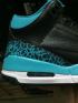 Nike Air Jordan III 3 GS Jaguars Noir Métallique Or Rio Teal Blanc Femmes Chaussures 441140-018