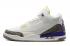 Nike Air Jordan III 3 Retro Blanc Violet Jaune Noir Cement Chaussures de basket-ball pour hommes 136064-115